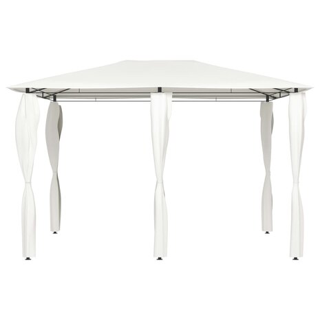 Prieel met paalhoezen 160 g/m² 3x4x2,6 m crèmekleurig