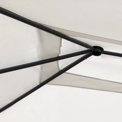 Prieel met paalhoezen 160 g/m² 3x4x2,6 m crèmekleurig