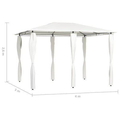 Prieel met paalhoezen 160 g/m² 3x4x2,6 m crèmekleurig