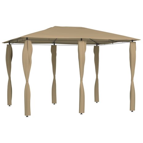 Prieel met paalhoezen 160 g/m² 3x4x2,6 m taupe