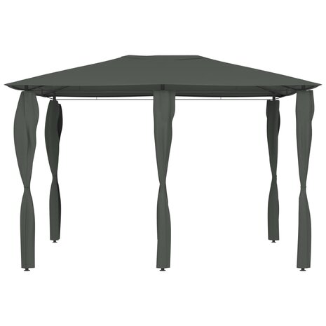 Prieel met paalhoezen 160 g/m² 3x4x2,6 m antracietkleurig