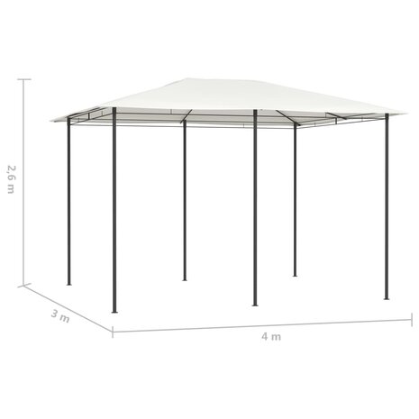 Prieel 160 g/m² 3x4x2,6 m crèmekleurig