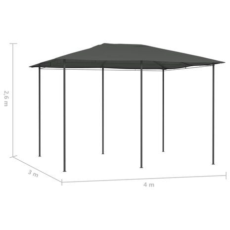 Prieel 160 g/m² 3x4x2,6 m antracietkleurig