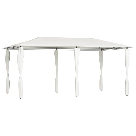 Prieel met paalhoezen 160 g/m² 2,98x5,3x2,59 m crèmekleurig
