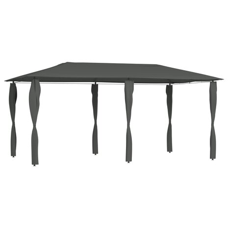 Prieel met paalhoezen 160 g/m² 2,98x5,3x2,59 m antracietkleurig