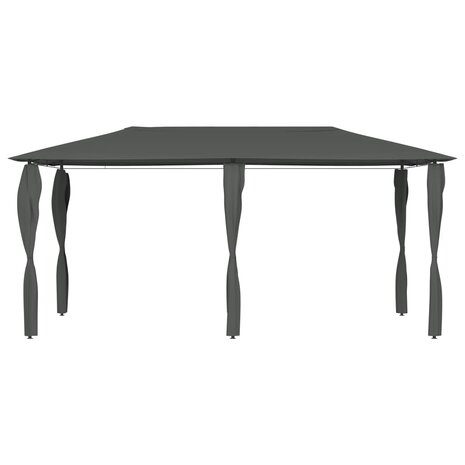 Prieel met paalhoezen 160 g/m² 2,98x5,3x2,59 m antracietkleurig