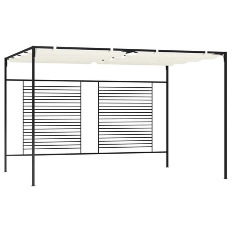 Prieel met uittrekbaar dak 180 g/m² 3x4x2,3 m crèmekleurig