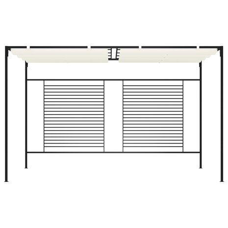 Prieel met uittrekbaar dak 180 g/m² 3x4x2,3 m crèmekleurig