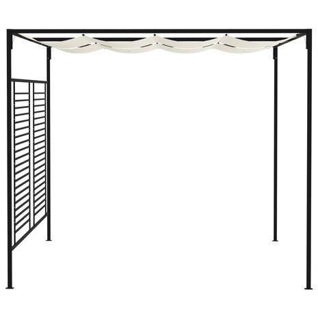 Prieel met uittrekbaar dak 180 g/m² 3x4x2,3 m crèmekleurig