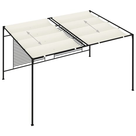 Prieel met uittrekbaar dak 180 g/m² 3x4x2,3 m crèmekleurig