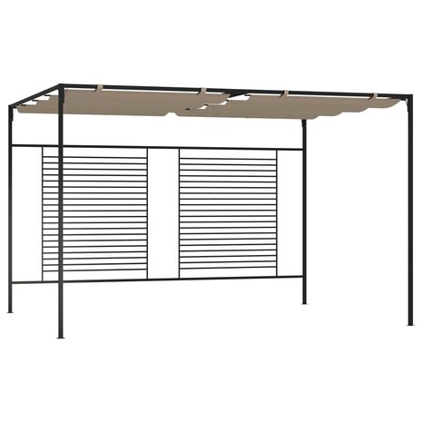 Prieel met uittrekbaar dak 180 g/m² 3x4x2,3 m taupe