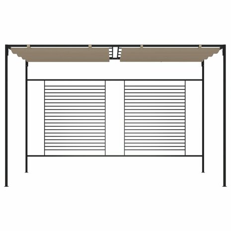 Prieel met uittrekbaar dak 180 g/m² 3x4x2,3 m taupe