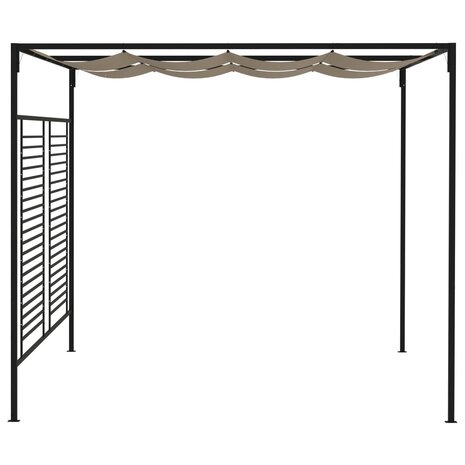 Prieel met uittrekbaar dak 180 g/m² 3x4x2,3 m taupe
