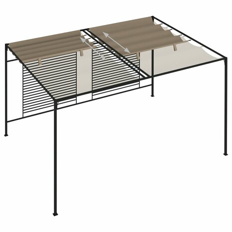 Prieel met uittrekbaar dak 180 g/m² 3x4x2,3 m taupe