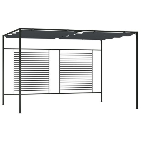 Prieel met uittrekbaar dak 180 g/m² 4x3x2,3 m antracietkleurig