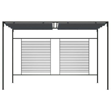 Prieel met uittrekbaar dak 180 g/m² 4x3x2,3 m antracietkleurig