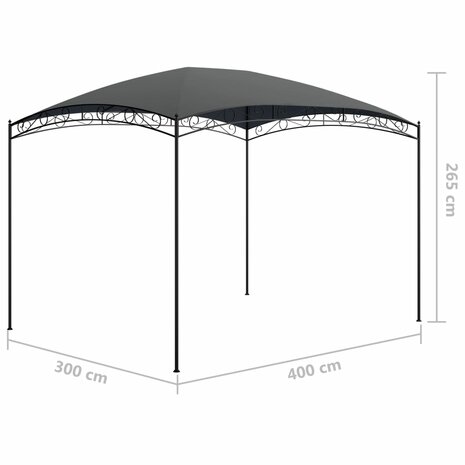 Prieel 180 g/m² 3x4x2,65 m antraciet