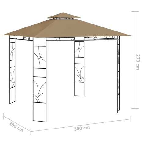 Prieel 160 g/m² 3x3x2,7 m taupe