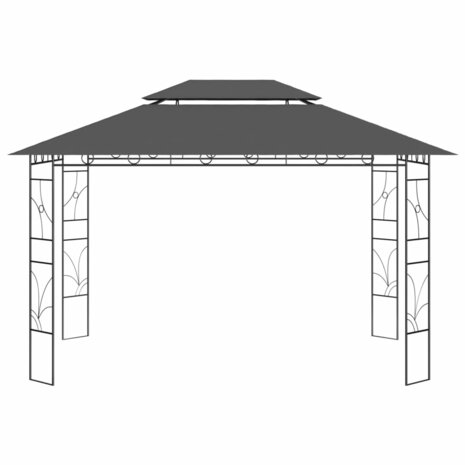 Prieel 160 g/m² 4x3x2,7 m antracietkleurig