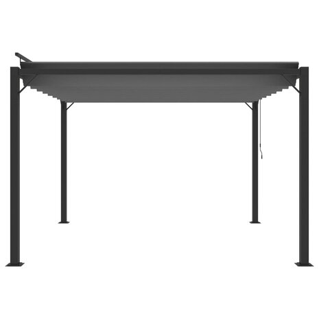 Prieel met lamellendak 3x3 m stof en aluminium antracietkleurig