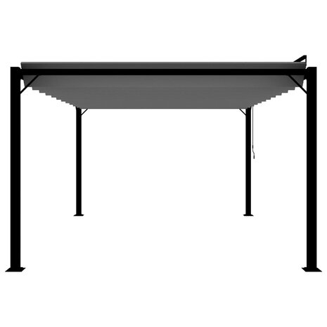 Prieel met lamellendak 3x4 m stof en aluminium antracietkleurig
