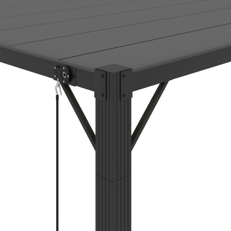 Prieel met lamellendak 3x4 m stof en aluminium antracietkleurig