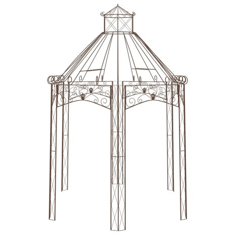 Tuinpaviljoen 400x258x378 cm ijzer antiekbruin