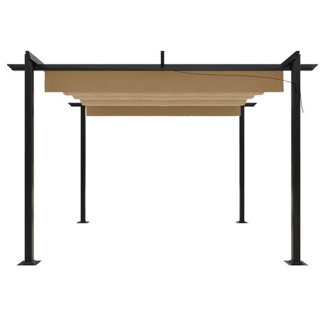 Tuinprieel met uittrekbaar dak 3x3 m taupe