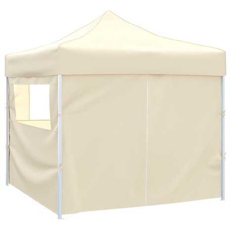 Vouwtent met 4 zijwanden 3x3 m crème
