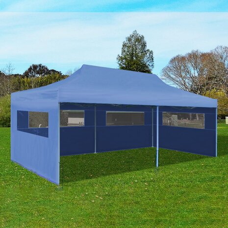 Partytent pop-up inklapbaar 3x6 m blauw