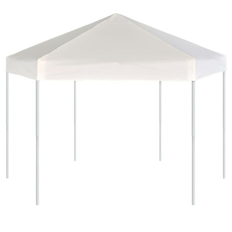 Partytent pop-up zeshoekig met 6 zijwanden 3,6x3,1 m crèmewit