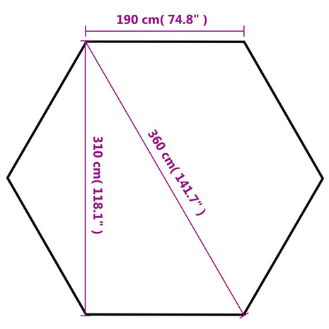 Partytent pop-up zeshoekig met 6 zijwanden 3,6x3,1 m grijs