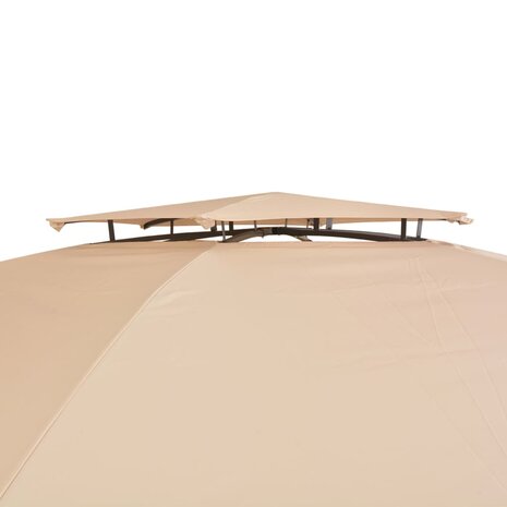Tuinpaviljoen met gordijnen hexagonaal 360x265 cm