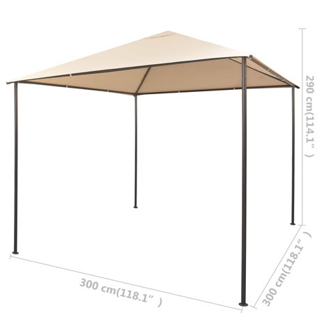Prieel 3x3 m staal beige