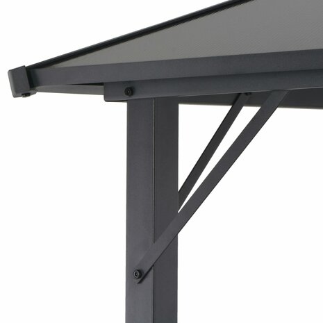 Prieel met dak 3x3 m aluminium antracietkleurig