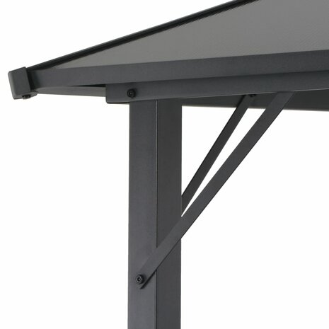 Prieel met dak 4x3x2,6 m aluminium zwart
