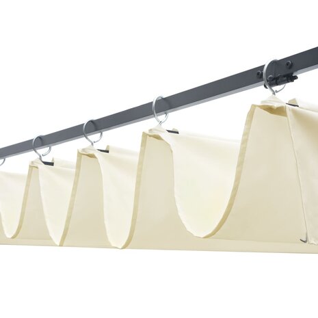Prieel met dak 300x300x200 cm poly rattan bruin en crème