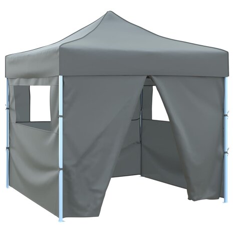 Vouwtent pop-up met 4 zijwanden 3x3 m antraciet