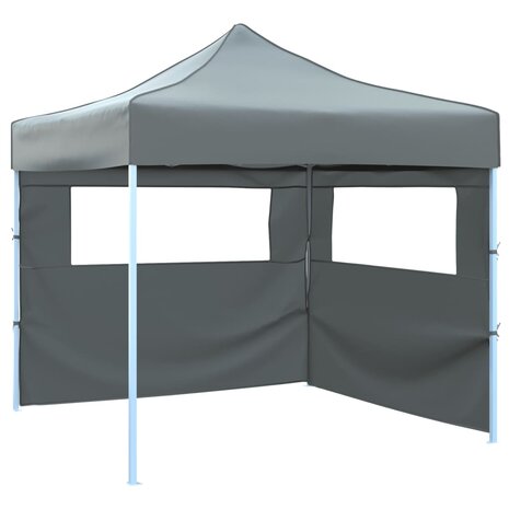 Vouwtent pop-up met 2 zijwanden 3x3 m antraciet