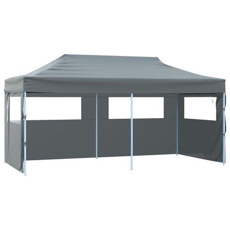Partytent pop-up inklapbaar met zijwanden 3x6 m antraciet