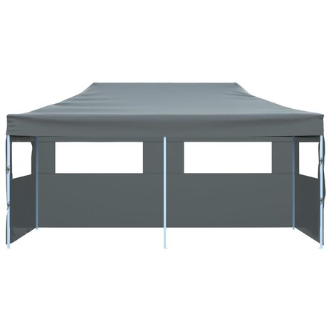 Partytent pop-up inklapbaar met zijwanden 3x6 m antraciet