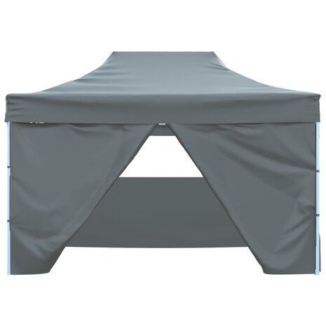 Vouwtent pop-up met 4 zijwanden 3x4,5 m antraciet