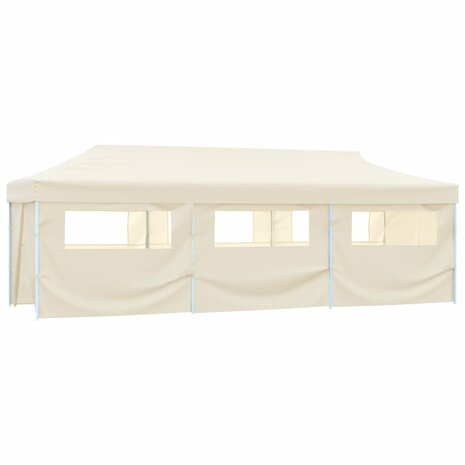 Vouwtent pop-up met 8 zijwanden 3x9 m crème