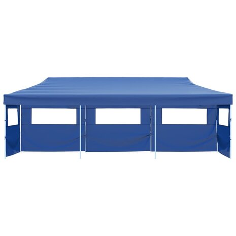 Vouwtent pop-up met 5 zijwanden 3x9 m blauw