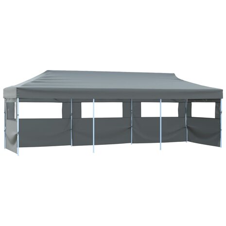 Vouwtent pop-up met 5 zijwanden 3x9 m antraciet