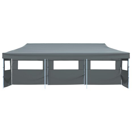 Vouwtent pop-up met 5 zijwanden 3x9 m antraciet