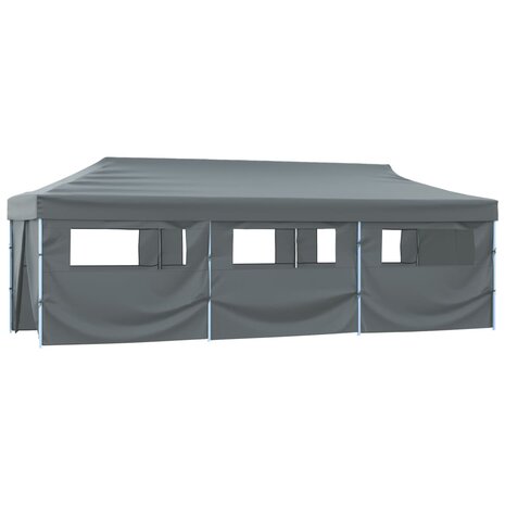 Vouwtent pop-up met 8 zijwanden 3x9 m antraciet