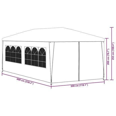 Partytent 3x6 m antraciet