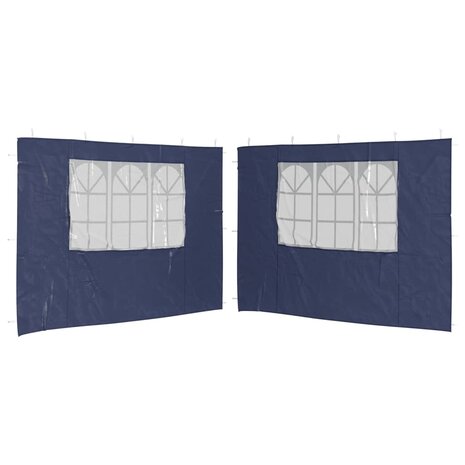 Tentwanden met raam PE blauw 2 st