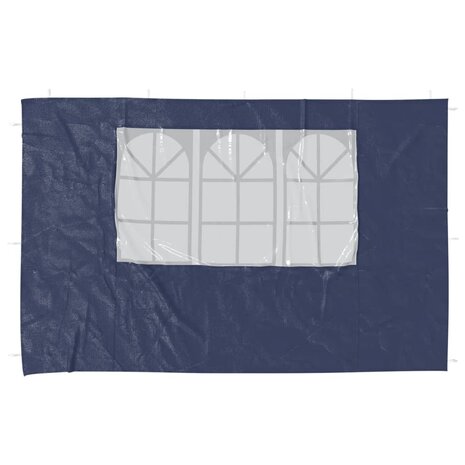 Tentwanden met raam PE blauw 2 st